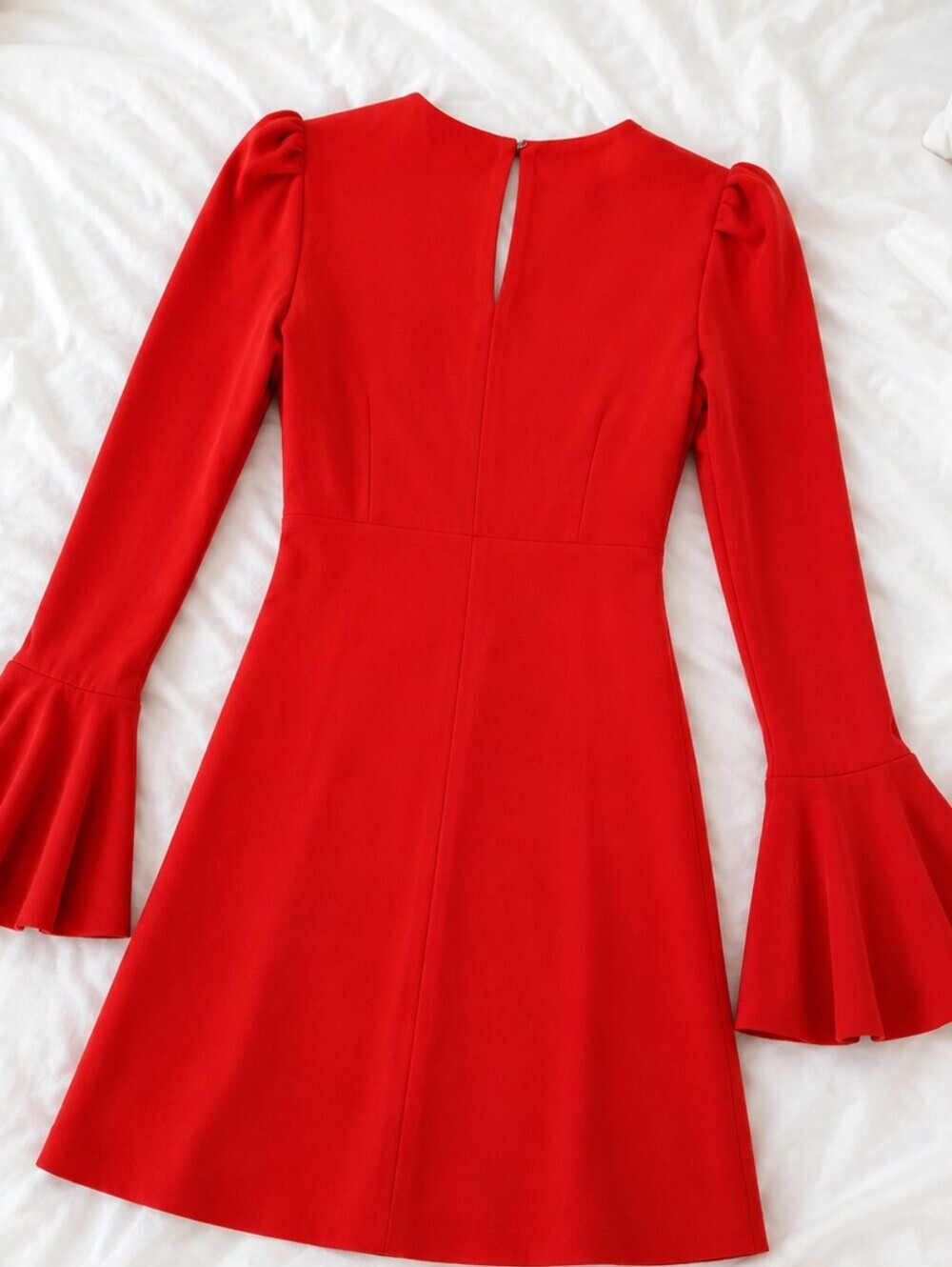 FREE PEOPLE "TALK ABOUT IT"  mini dress with bell sleeves - Picture 5 of 8